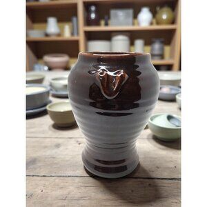 Vintage Brush Studio Earthenware Brown Glazed  Beehive Vase  6.5" H